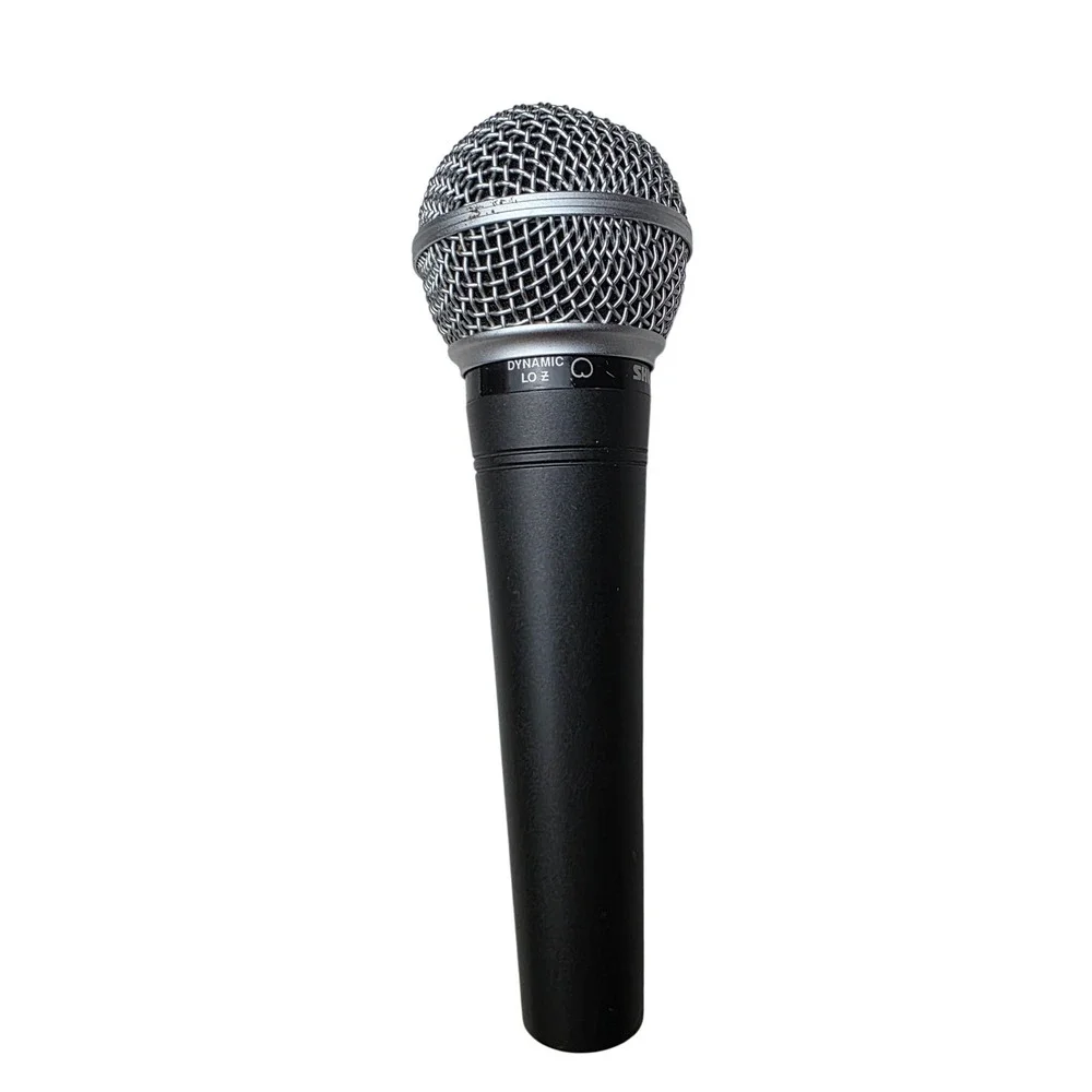 Shure SM48 Dynamic Vocal Microphone Lo-Z Cardioid Handheld Mic Black Silver W2